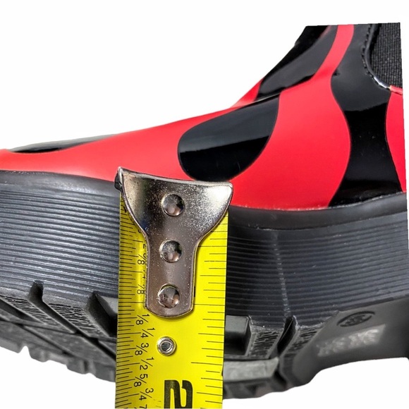 Iron Fist Fire Flame Red and Black Grunge Harajuku Boots Size 5 - Picture 11 of 16